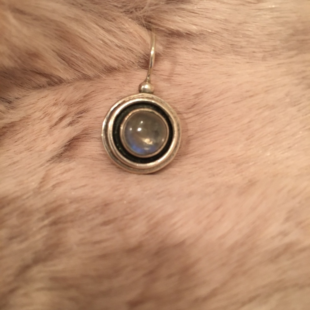 Sterling Silver and Moonstone Earrings - Picture 3 of 3